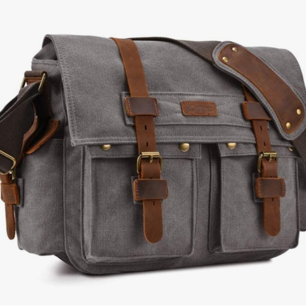 Kattee Canvas Messenger Bag - multi-pocket, very sturdy and practical